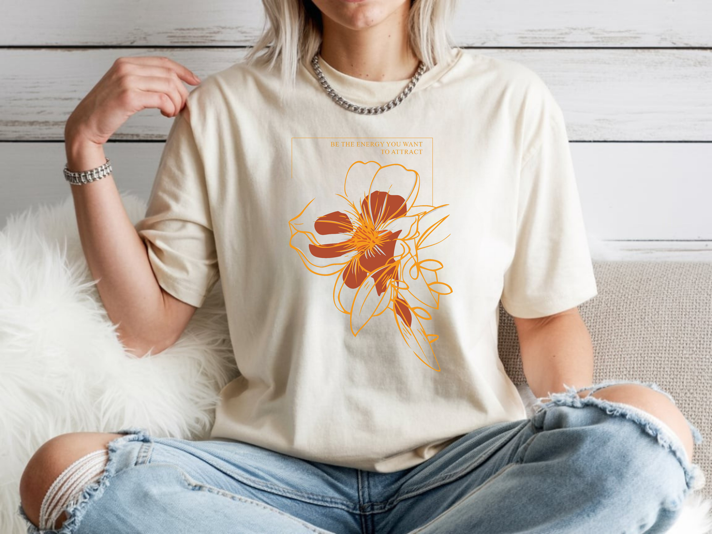 Be the Energy You want to Attract Comfort Colors® Floral Tee