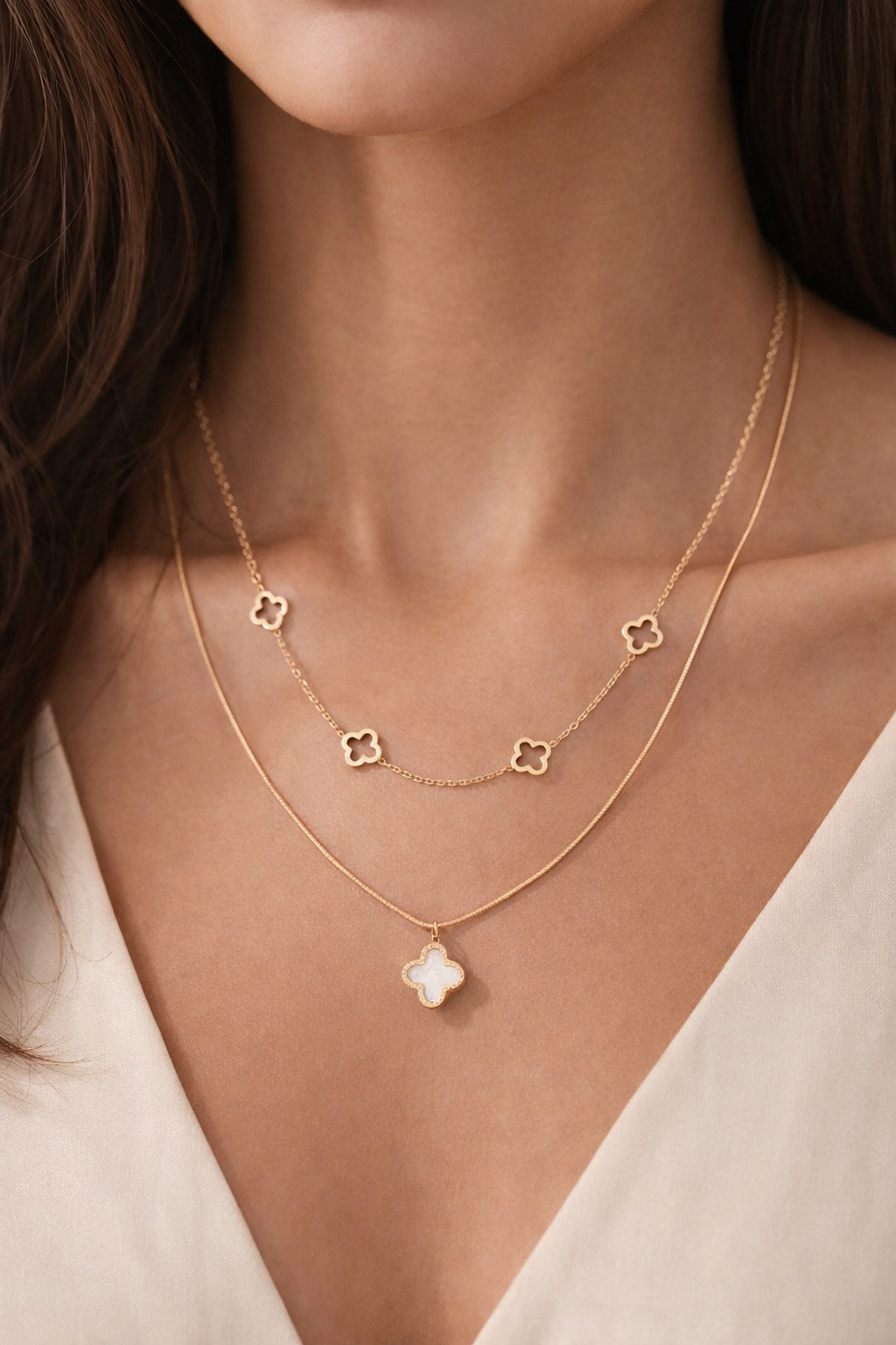 Reversible Clover Pendant Necklace