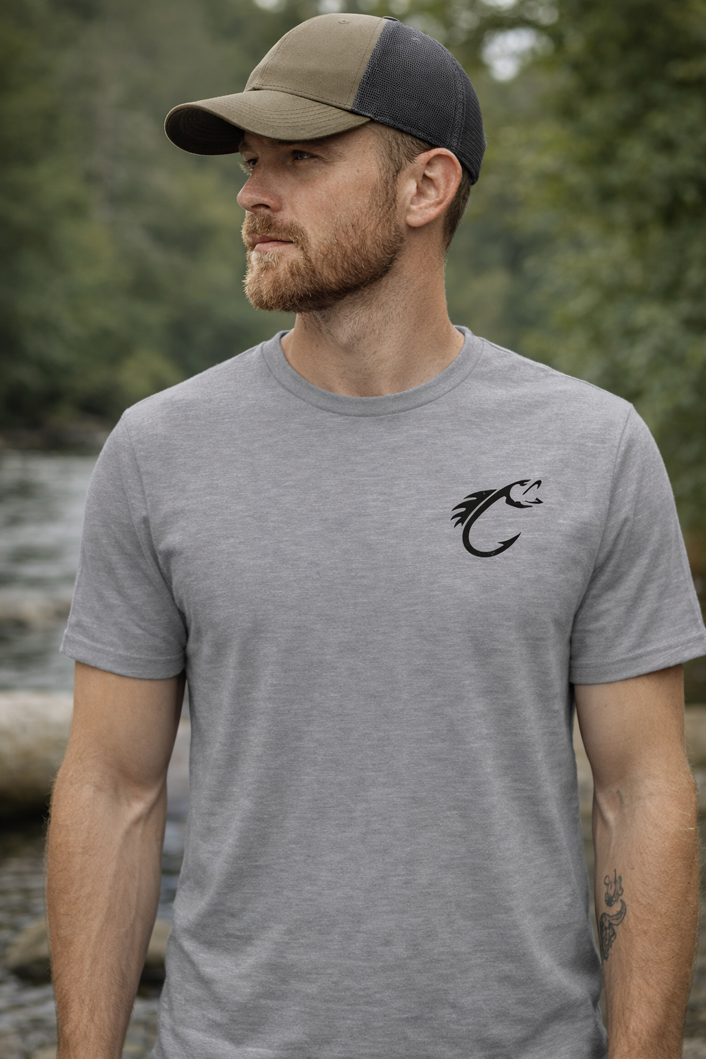 Hook & Current Tee – Minimal Outdoor Logo Shirt