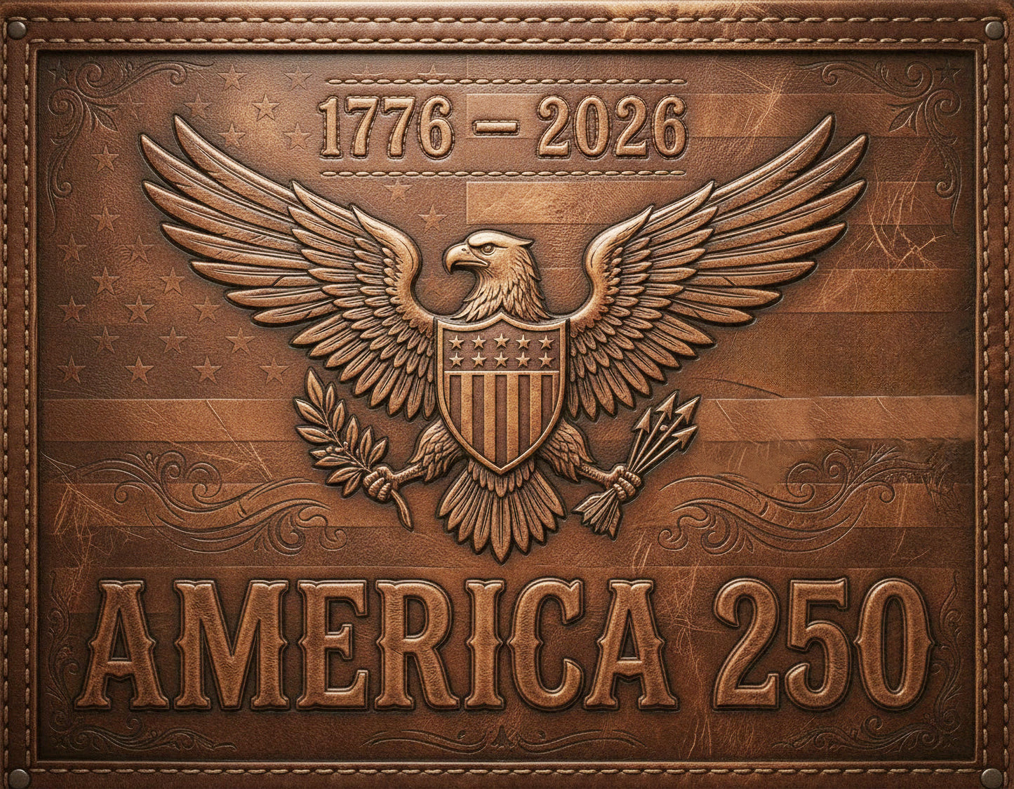 America 250 Leather Style TumblerTumbler 20oz, Skinny
