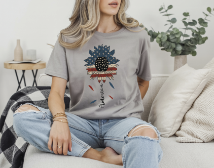 American Sunflower Patriotic Tee