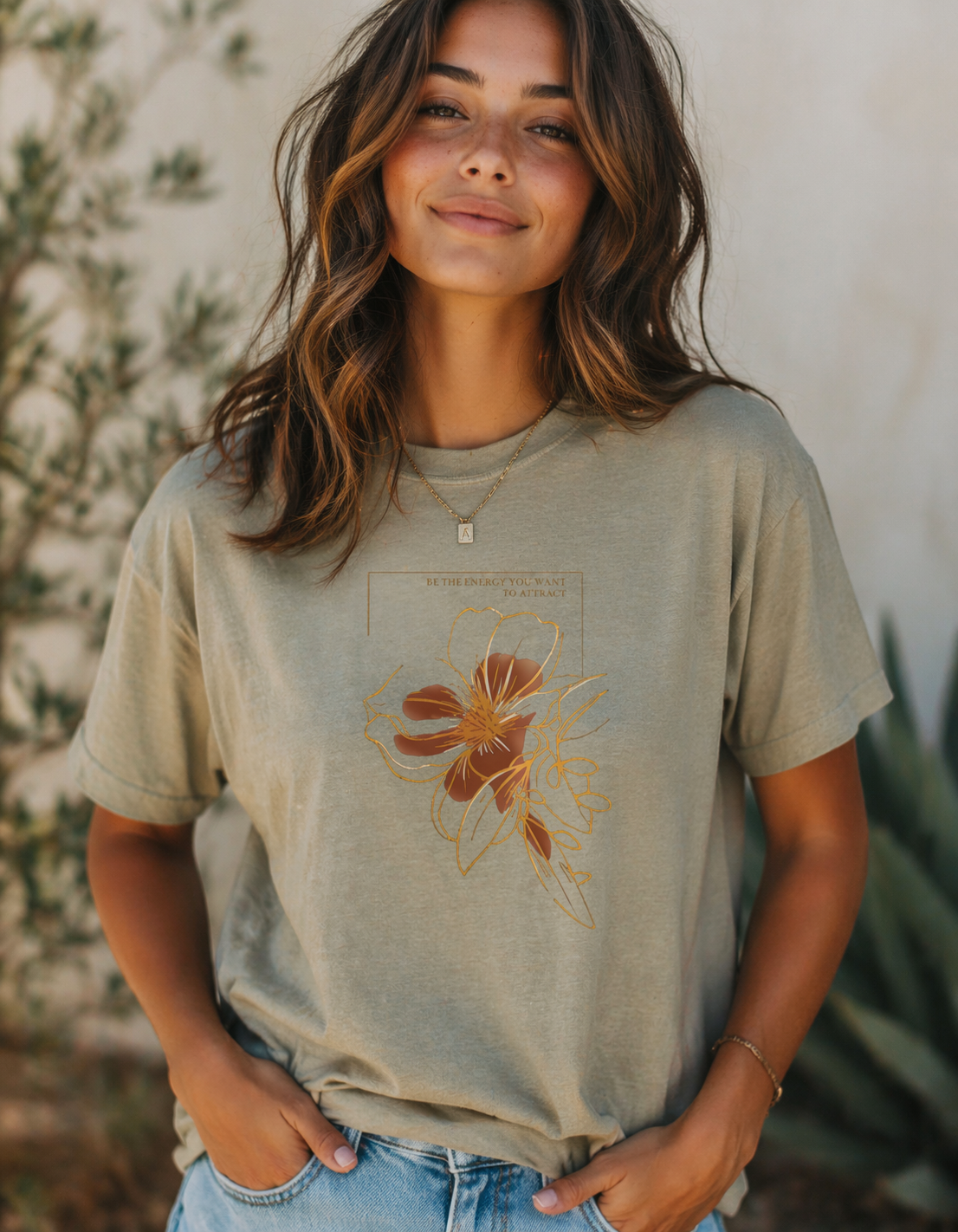 Be the Energy You want to Attract Comfort Colors® Floral Tee