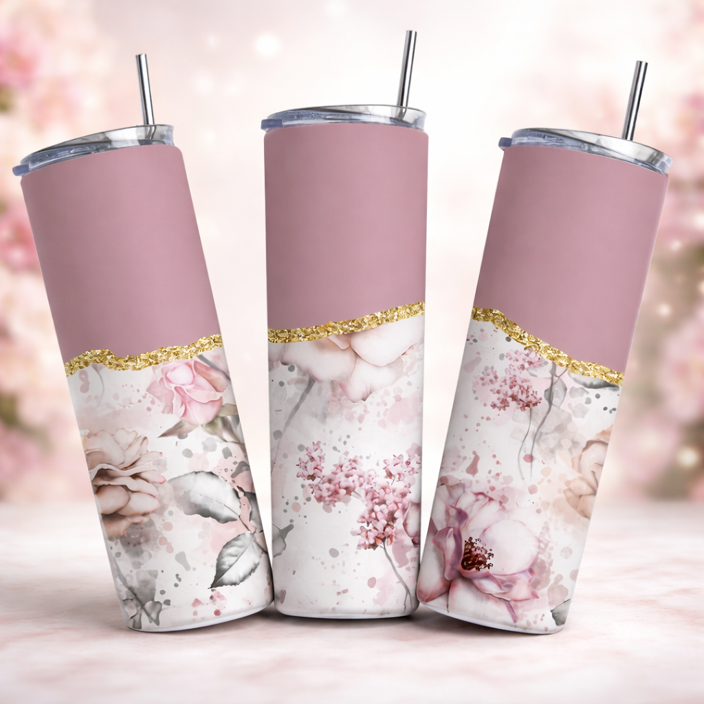 Blush Floral Tumbler 20oz