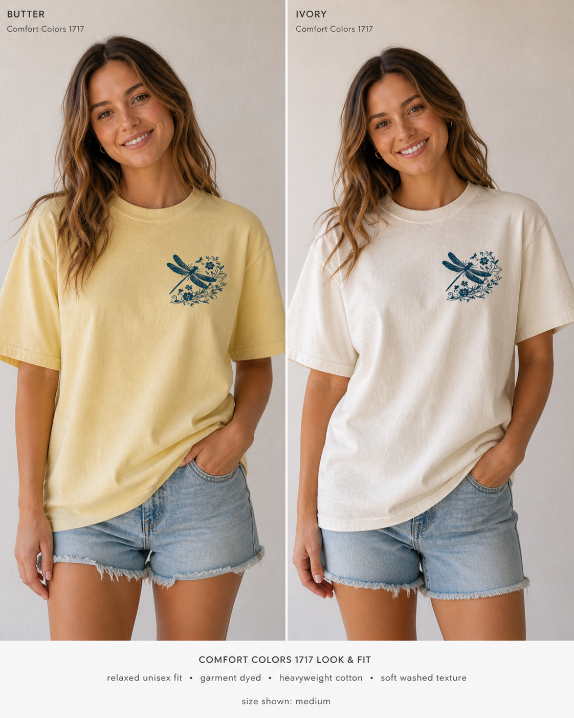 Botanical Dragonfly Comfort Colors Tee