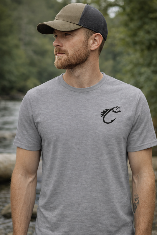 Hook & Current Tee – Minimal Outdoor Logo Shirt