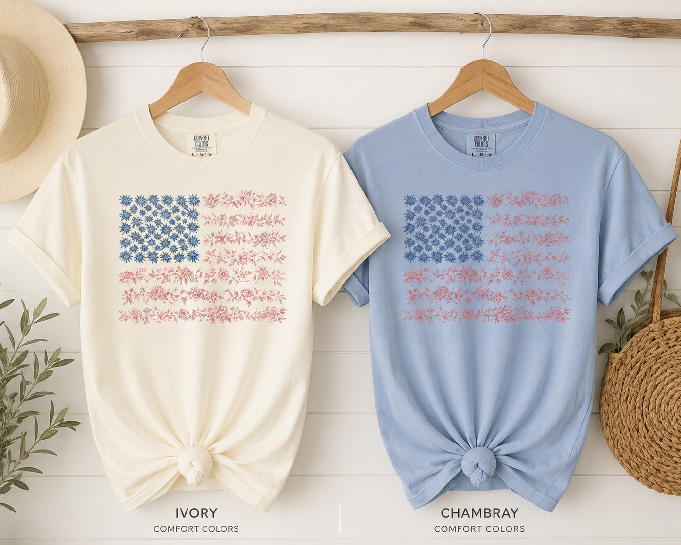 Floral America-Comfort Colors Tee