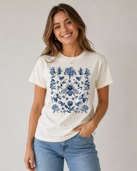 Botanical Bee Sketch Tee